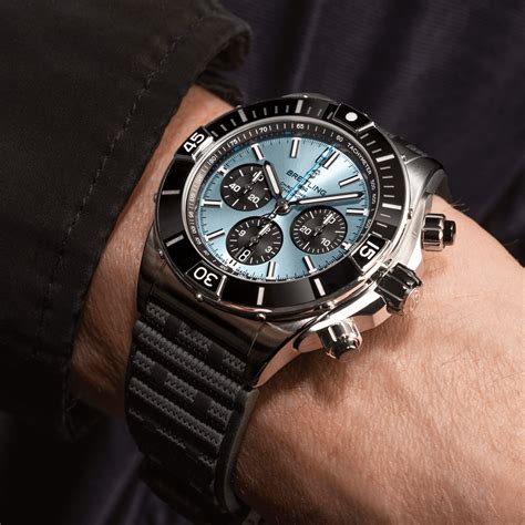 breitling super chronomat ice blue|breitling chronomat b01 price.